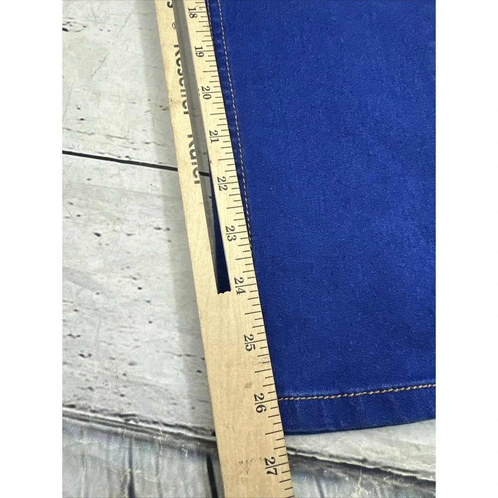 NO BOUNDARIES Jeans Women's Sz 13 Button Fly High Rise Bright Blue Denim Skinny